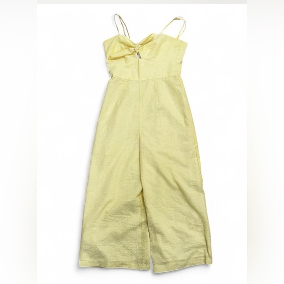 HUTCH Seersucker Jumpsuit Wide Leg Yellow White Pinstripe Savannah Size 2 ($280) - Picture 5 of 7